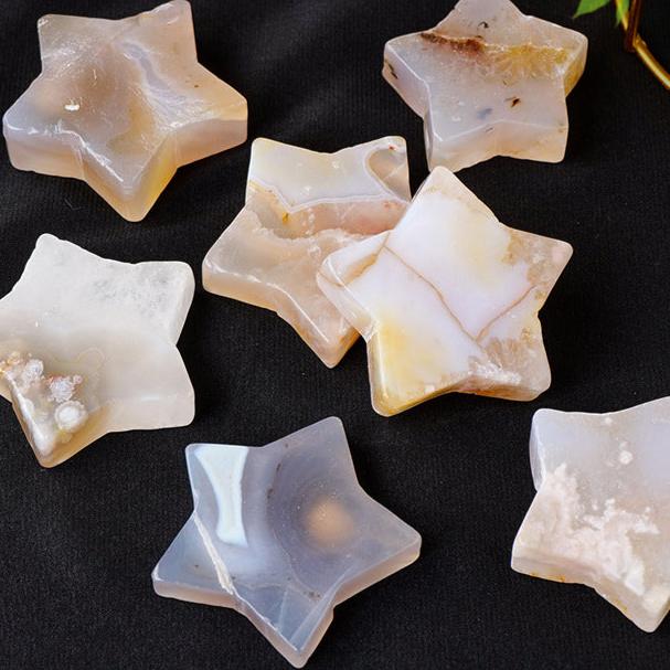Flower Agate Star Carving – Natural Crystal 4–5cm product photo 1