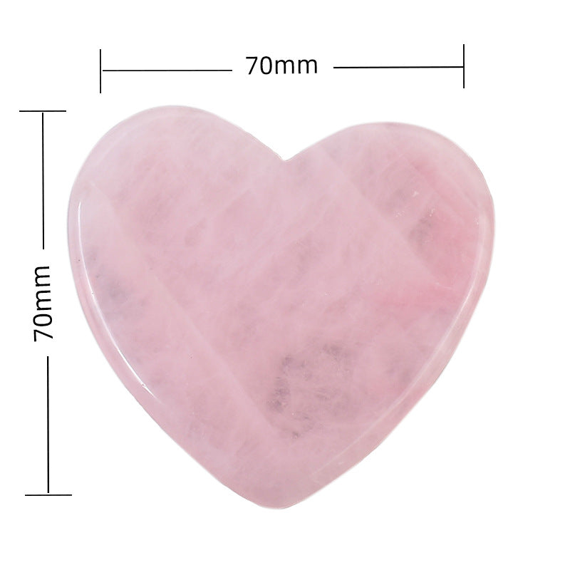 Rose Quartz Heart Gua Sha | Crystal Facial Massage Tool
