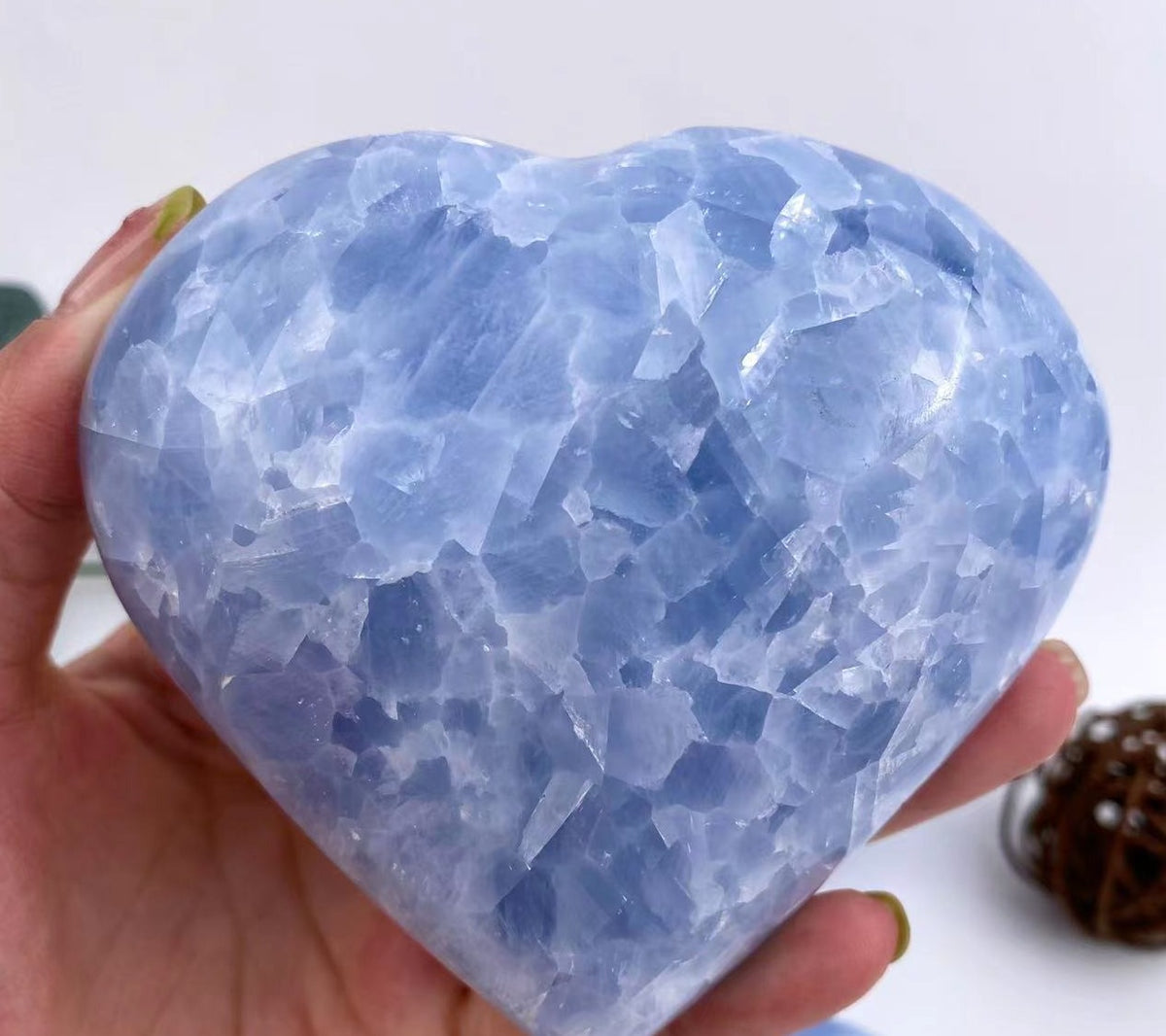 Blue Calcite Heart | Natural Polished Crystal