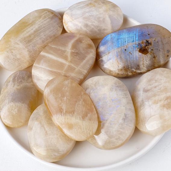 Moonstone Palm Stone | Natural Polished Crystal 3–4cm