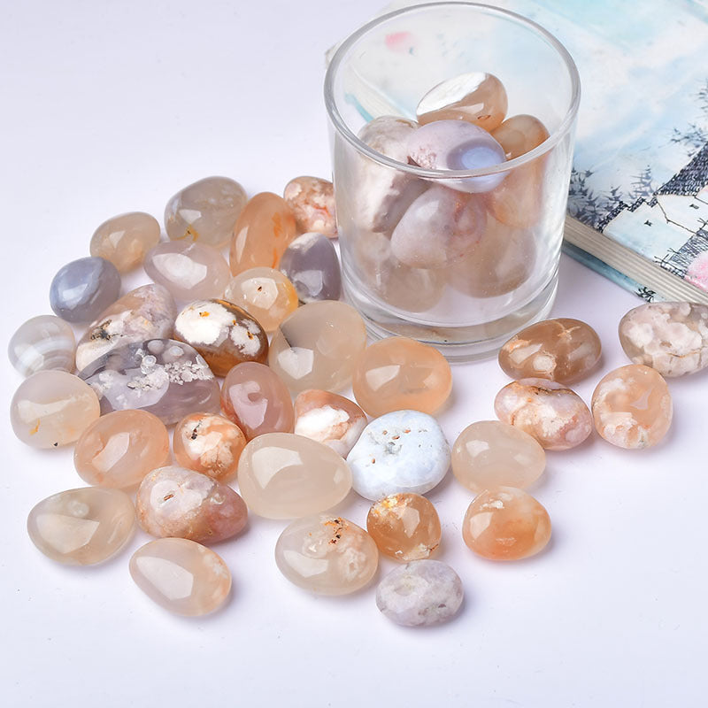 Flower Agate Tumbled Stone | Natural Crystal 2–4cm
