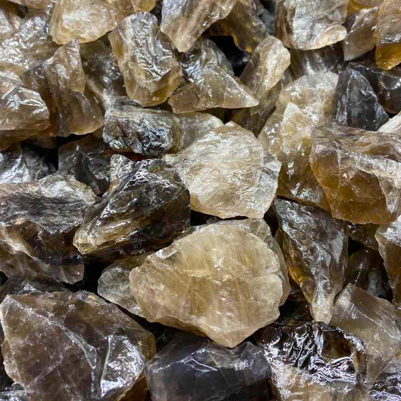 Raw Smoky Citrine Crystals 100g – front view