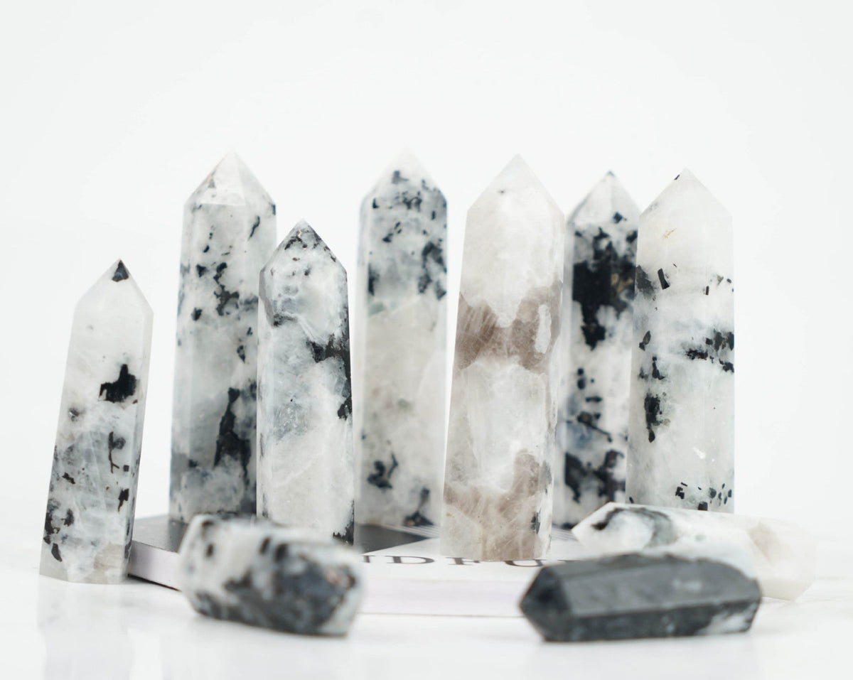 Rainbow Moonstone Tower | Natural Crystal Point 7–10cm