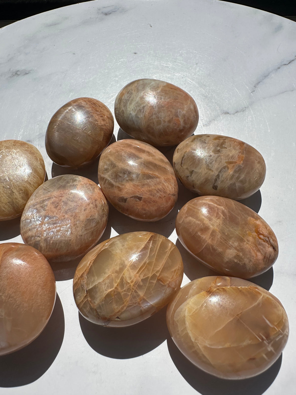 Orange Moonstone Palm Stone | Natural Peach Crystal 4–5cm