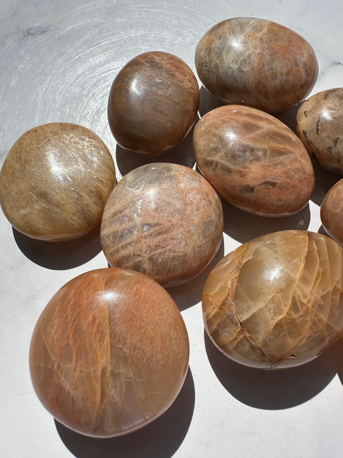 Orange Moonstone Palm Stone | Natural Peach Crystal 4–5cm