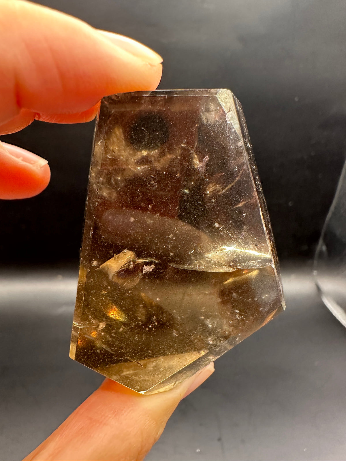 Congo Citrine Freeform with Rainbow, Exact Piece #1 – base view