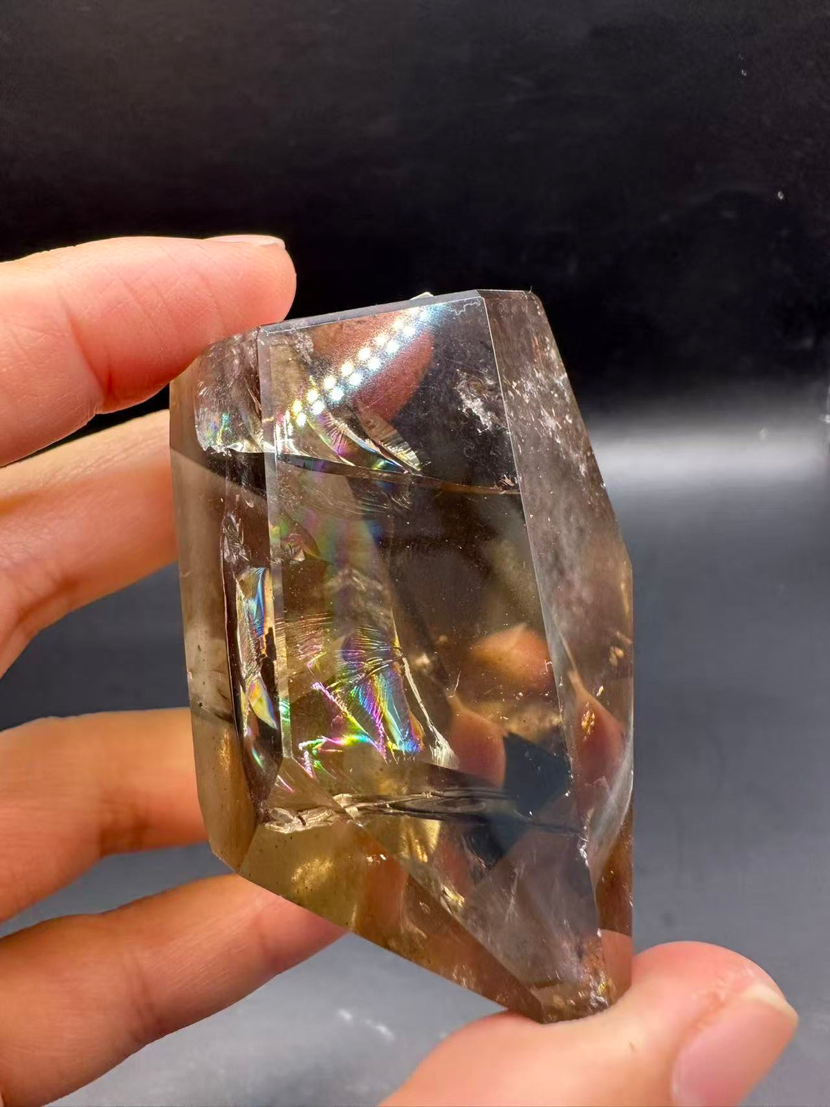 Congo Citrine Freeform with Rainbow, Exact Piece #1 – light-catching detail
