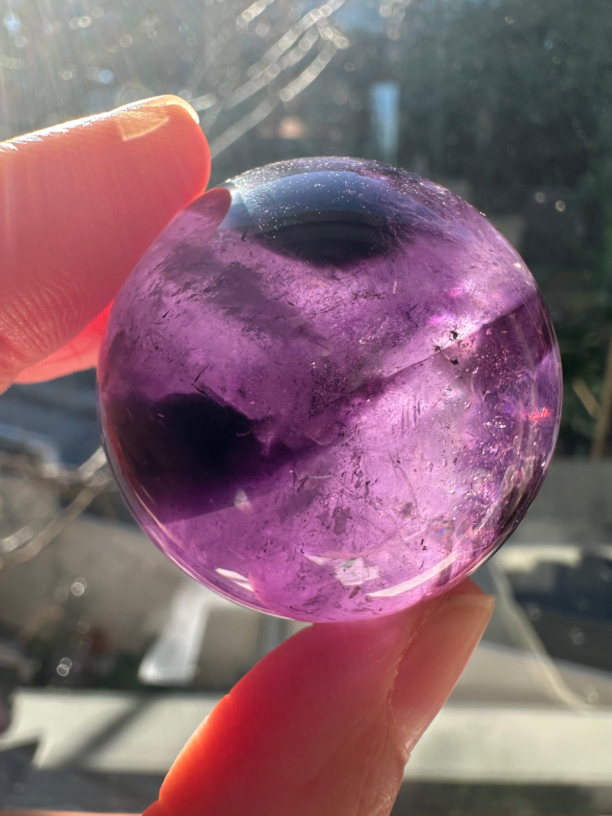 Deep Purple Amethyst Sphere, Natural Crystal Ball – alternate view 6