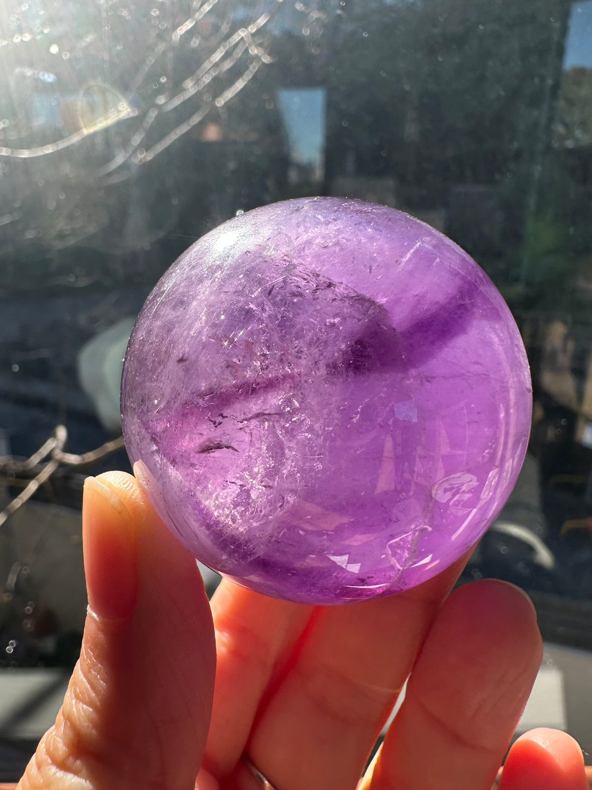 Deep Purple Amethyst Sphere, Natural Crystal Ball – alternate view 3