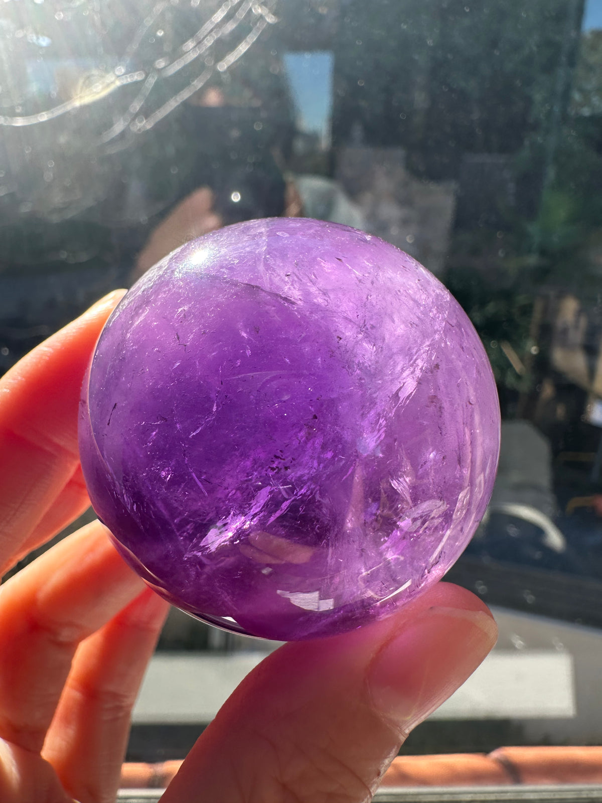Deep Purple Amethyst Sphere, Natural Crystal Ball – product overview