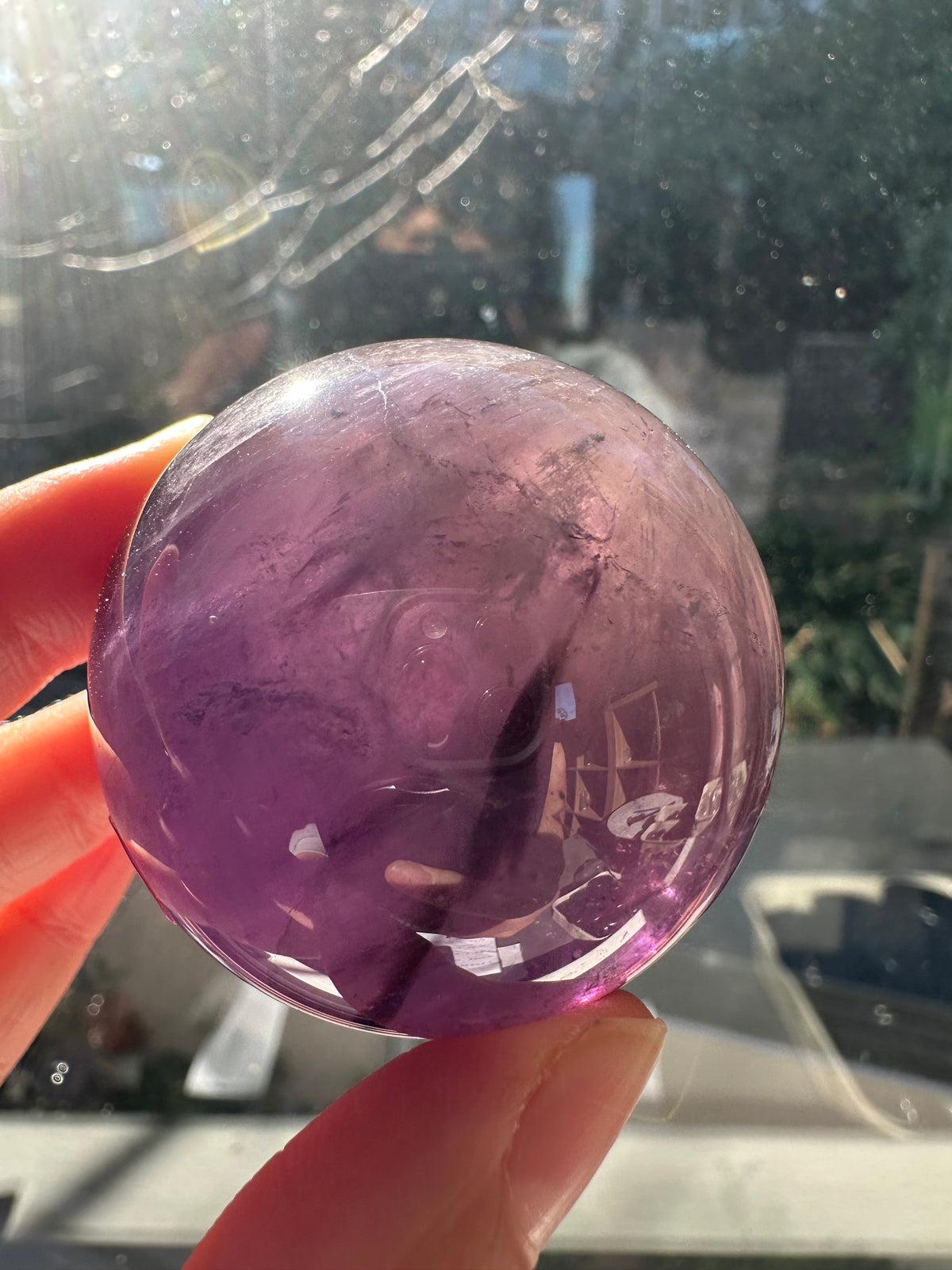 Deep Purple Amethyst Sphere, Natural Crystal Ball – alternate view 8