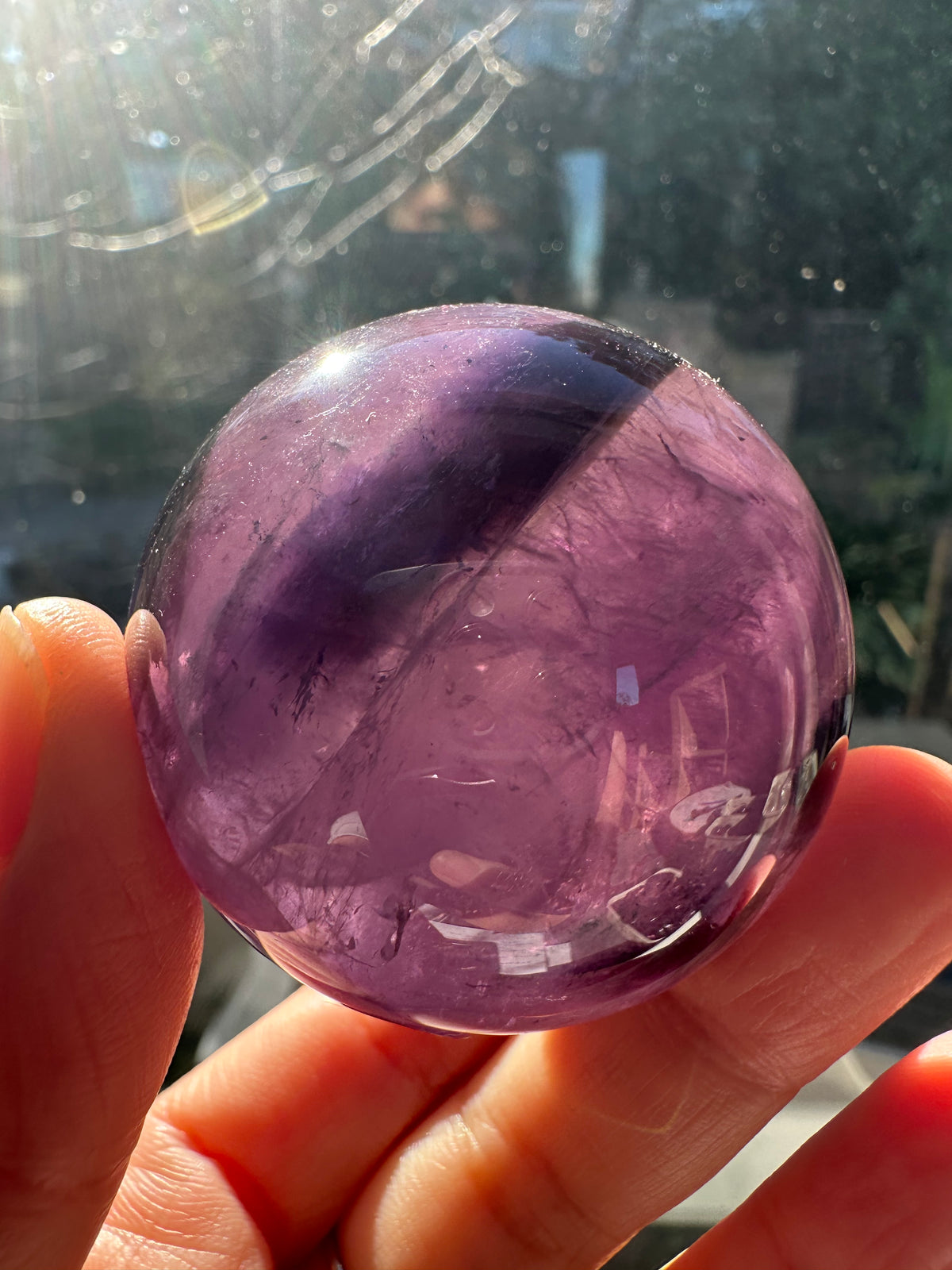 Deep Purple Amethyst Sphere, Natural Crystal Ball – alternate view 9