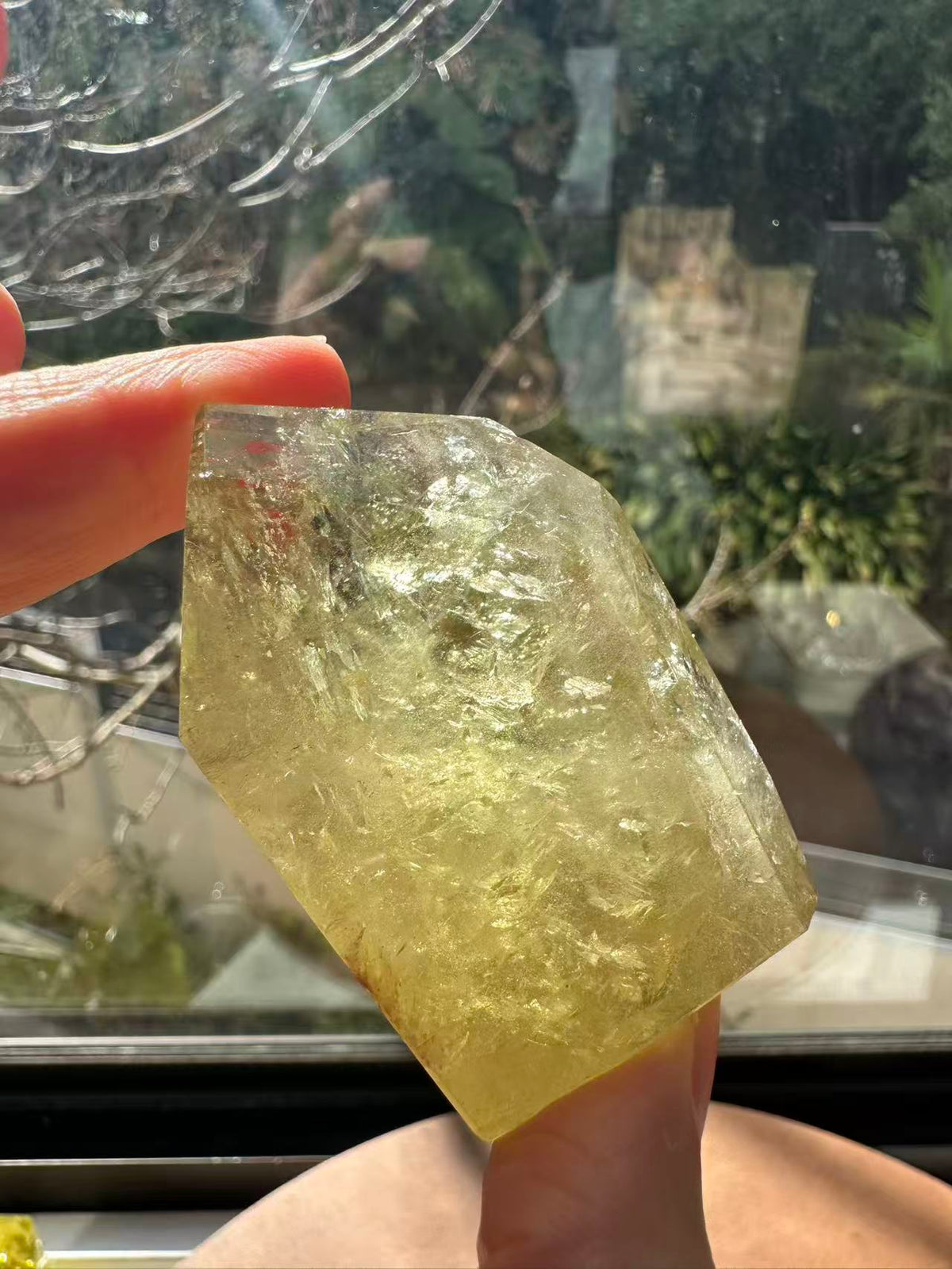 Polished Golden Healer Quartz freeform with natural mineral patterning
