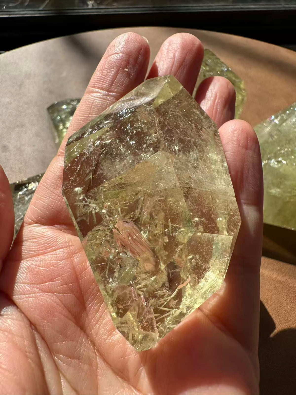 Natural Golden Healer Quartz freeform showing warm mineral inclusions