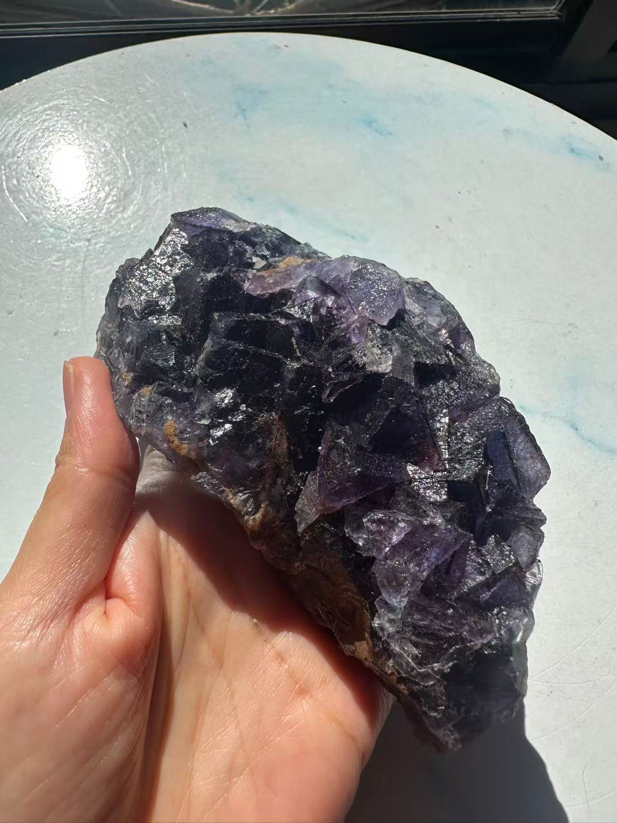 Deep Purple Fluorite Raw Specimen with Cubic Crystals | 743g 13cm Exact Piece