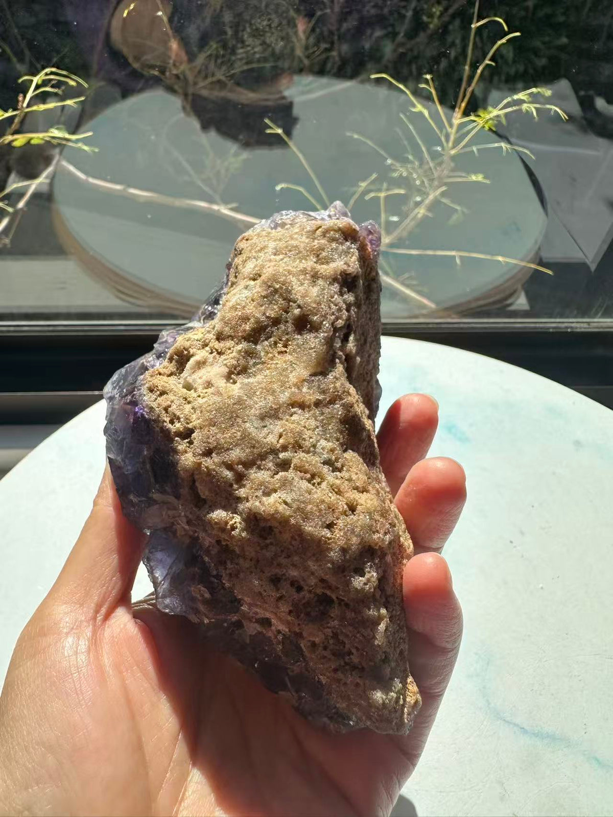 Deep Purple Fluorite Raw Specimen with Cubic Crystals | 743g 13cm Exact Piece