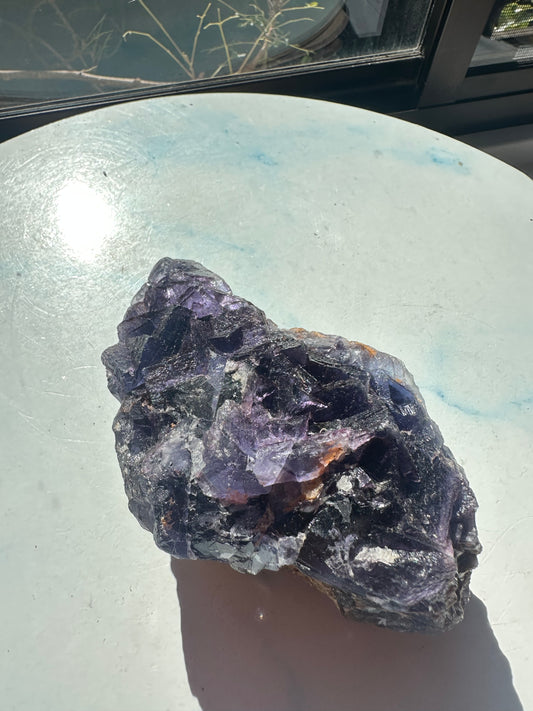 Royal Midnight Purple Fluorite Raw Specimen (743g) - Deep Intuition - 13cm