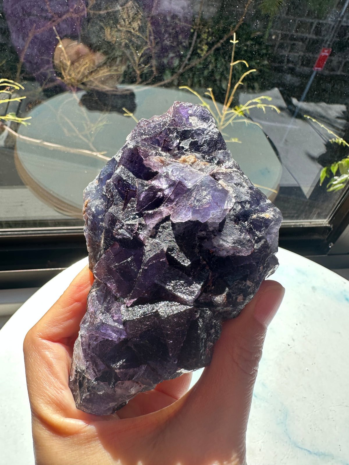 Deep Purple Fluorite Raw Specimen with Cubic Crystals | 743g 13cm Exact Piece