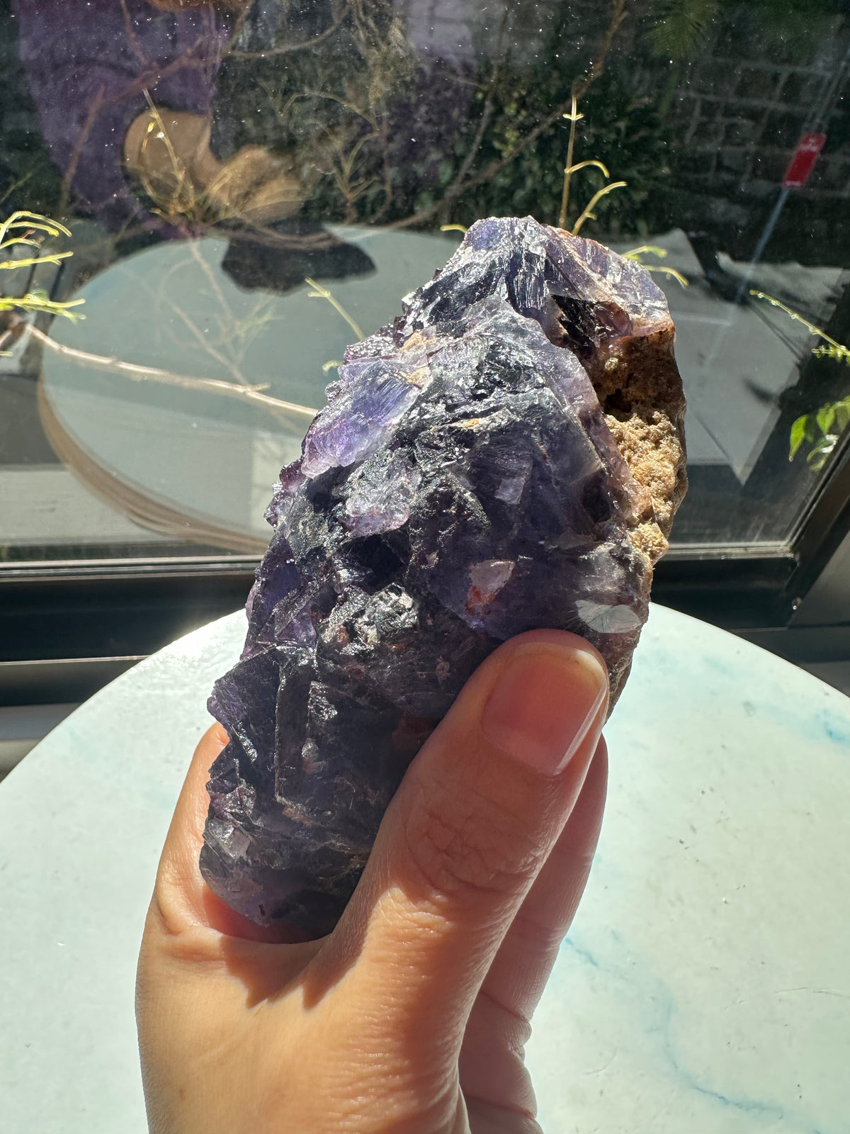 Deep Purple Fluorite Raw Specimen with Cubic Crystals | 743g 13cm Exact Piece