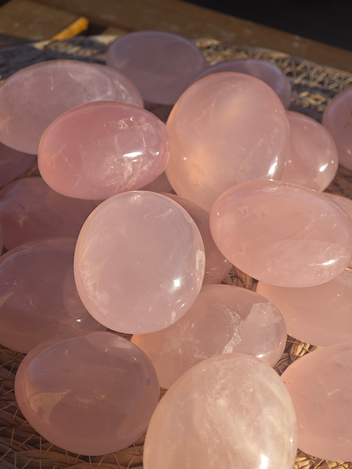 Rose Quartz Palm Stone | Natural Pink Crystal | Choose Your Size
