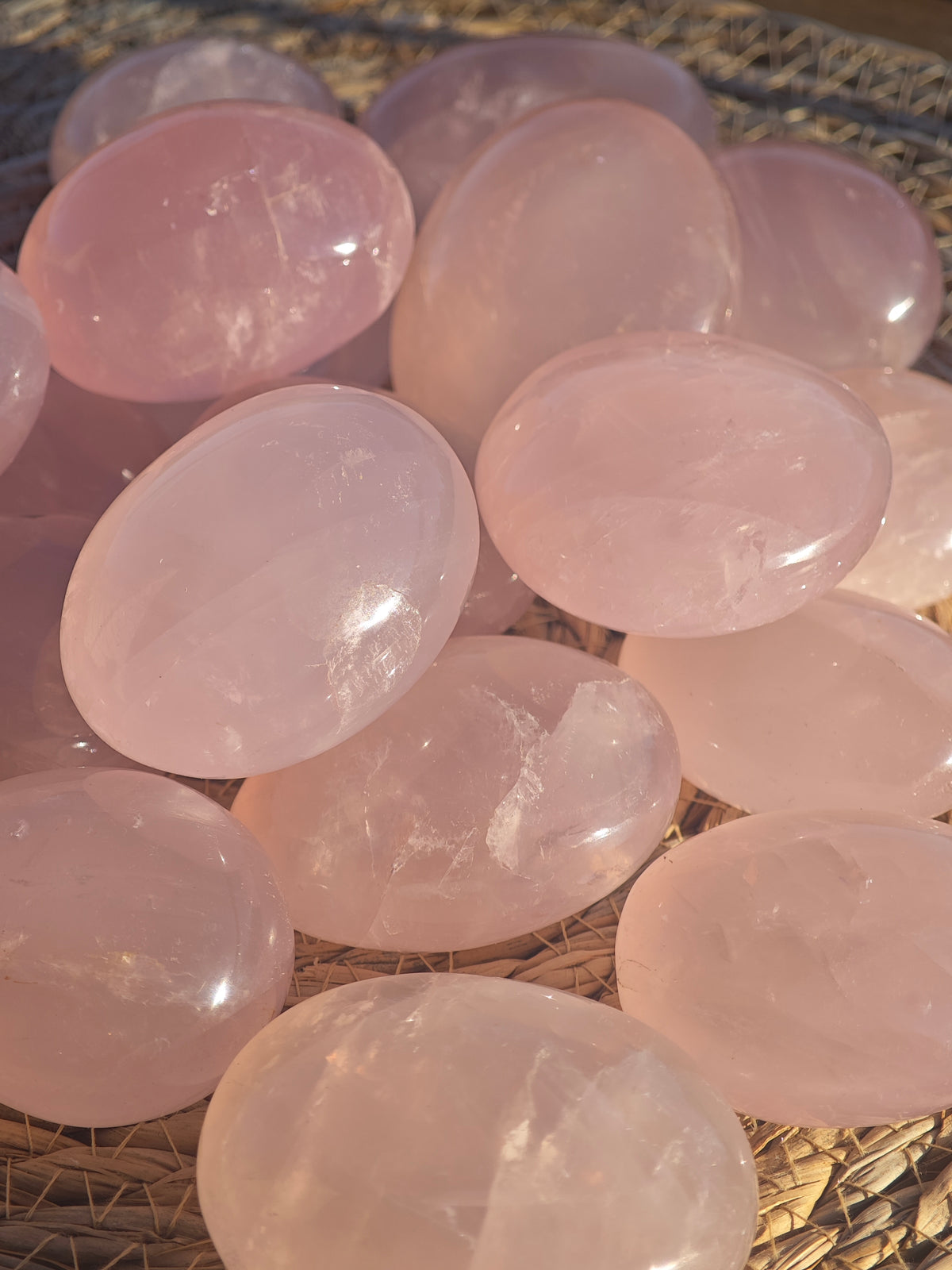 Rose Quartz Palm Stone | Natural Pink Crystal | Choose Your Size