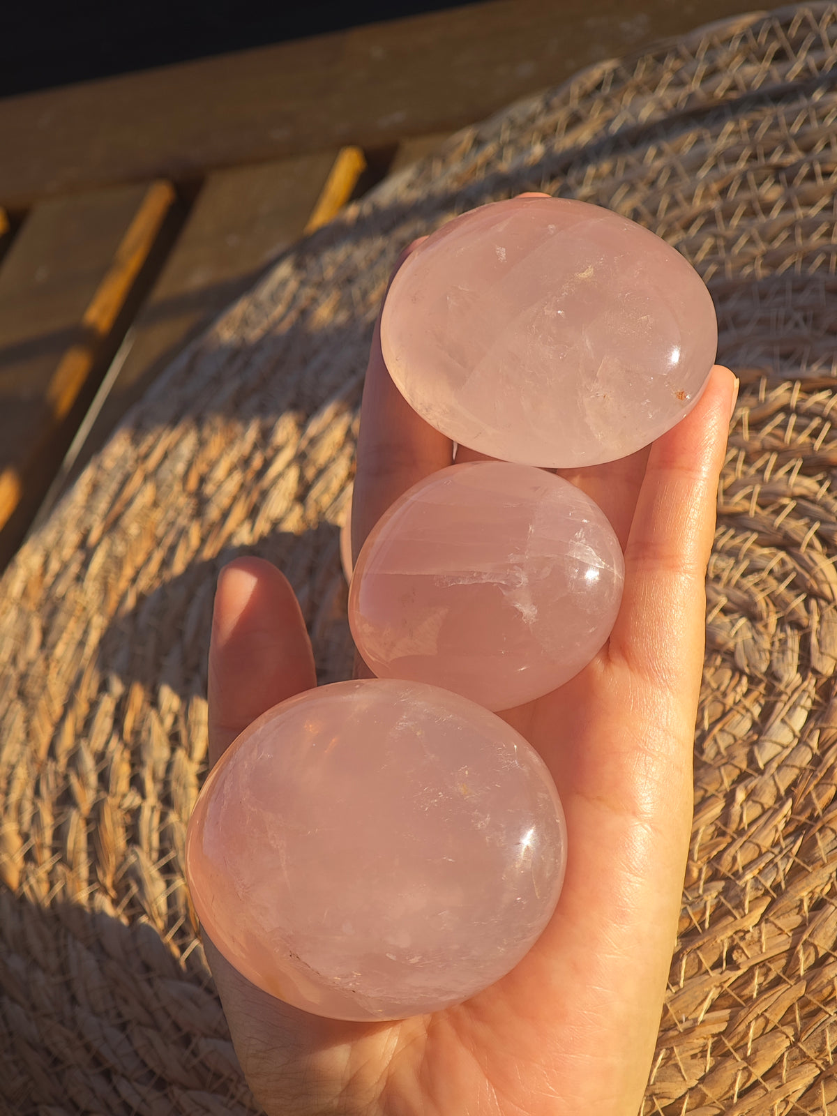 Rose Quartz Palm Stone | Natural Pink Crystal | Choose Your Size