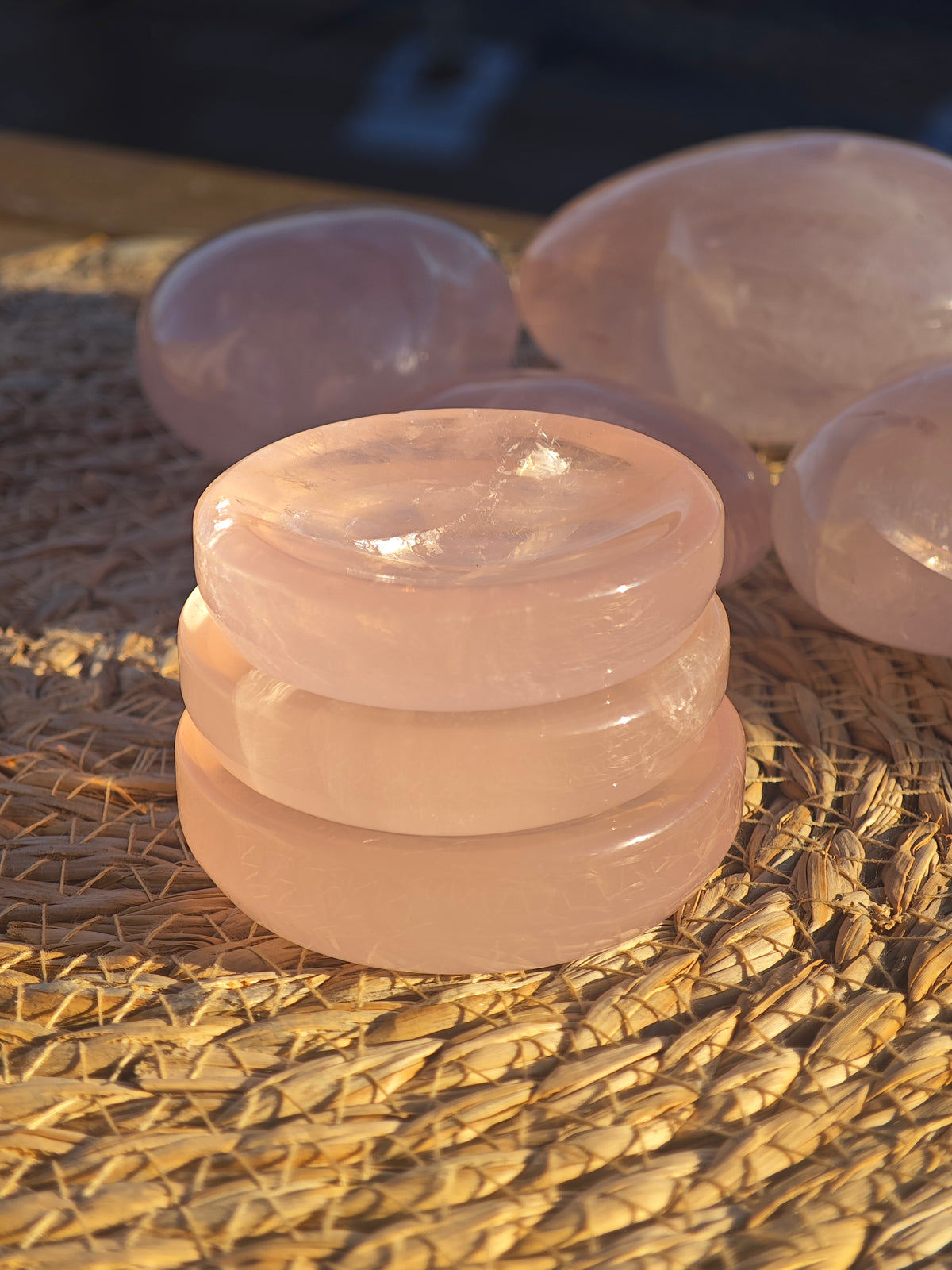 Rose Quartz Heart Bowl | Natural Crystal Dish 5–6cm