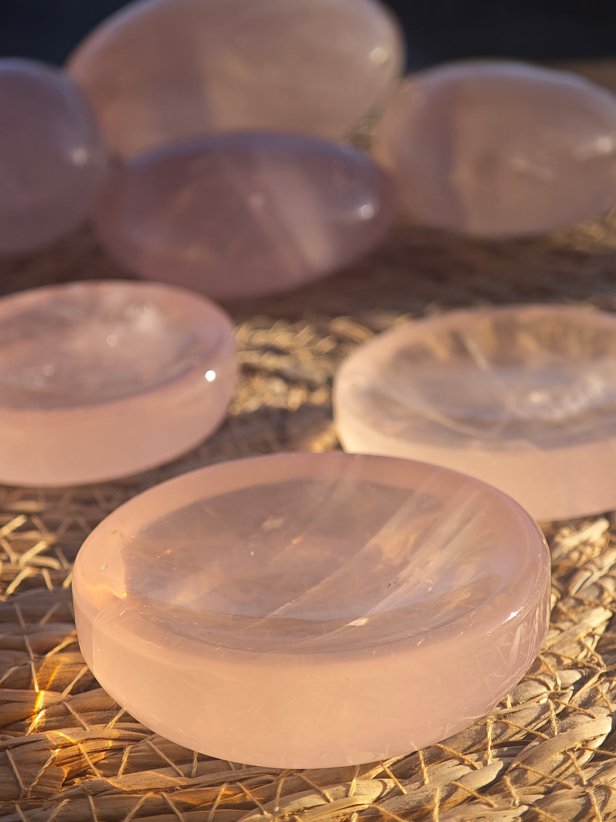 Rose Quartz Heart Bowl | Natural Crystal Dish 5–6cm