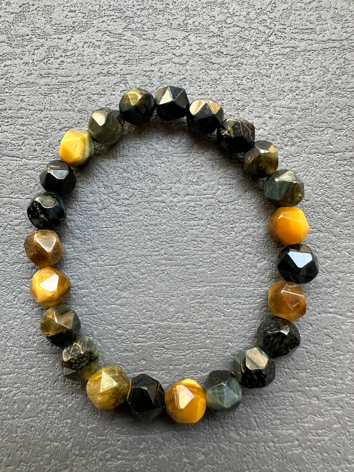 Mixed Tiger’s Eye Bracelet | Blue, Golden & Yellow 8mm Beads