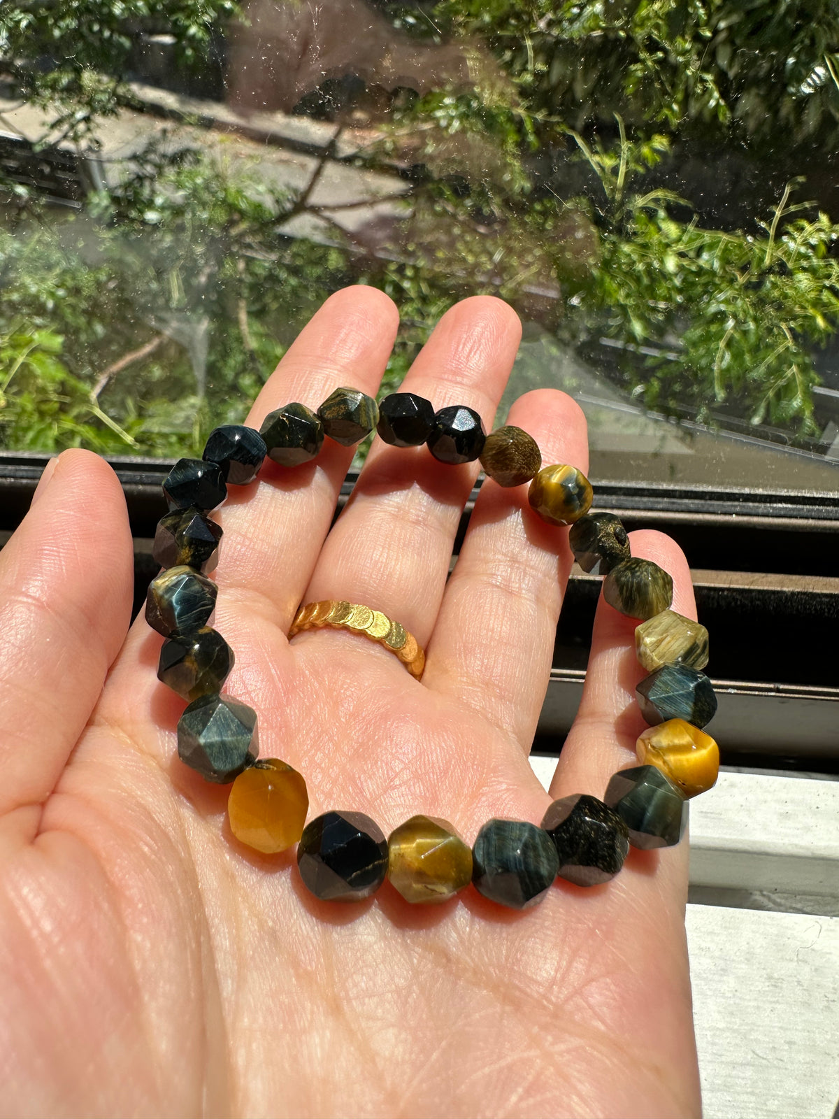 Mixed Tiger’s Eye Bracelet | Blue, Golden & Yellow 8mm Beads