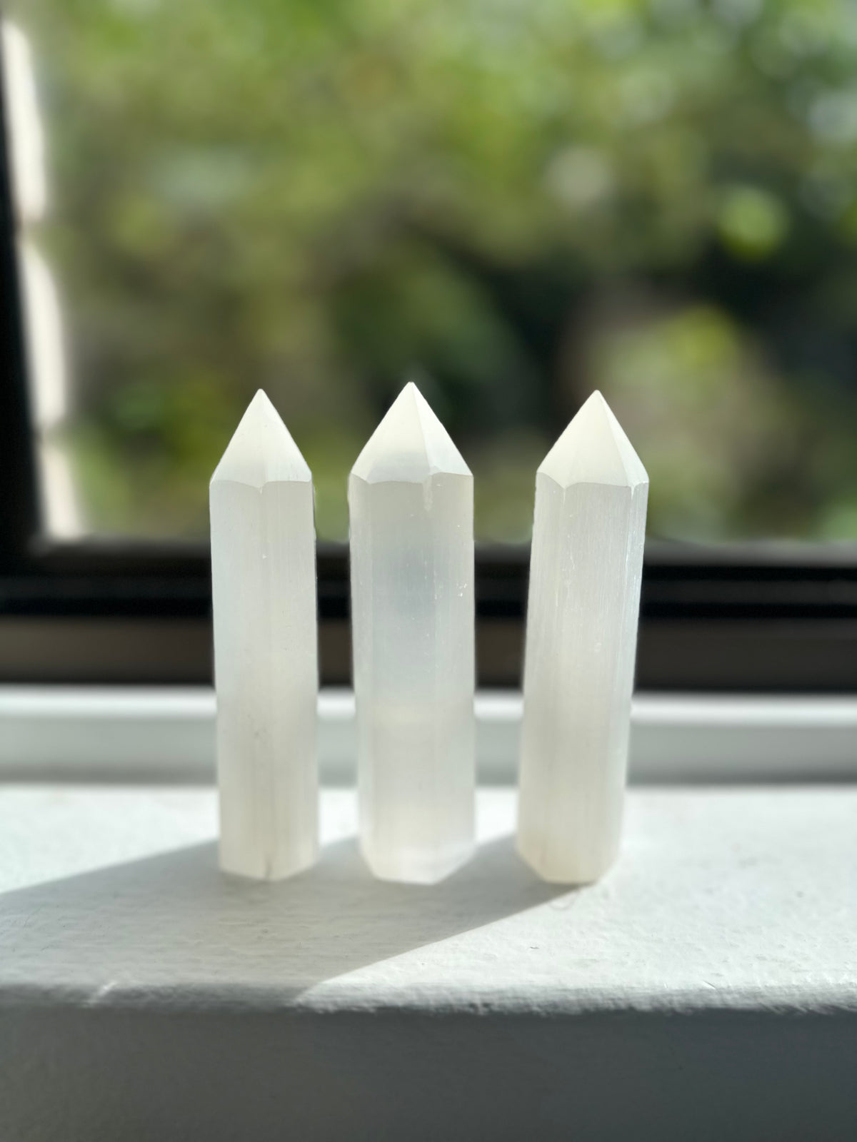 Selenite Tower – White Satin Spar Crystal Point 7–10cm product photo 9