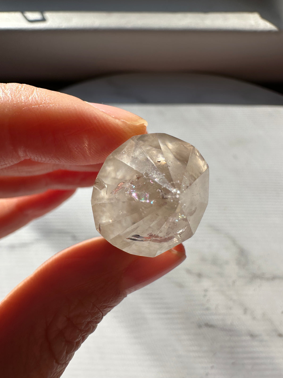 Light Smoky Quartz Vogel Wand with Geometric Facets | 26g 6cm Exact Piece #1