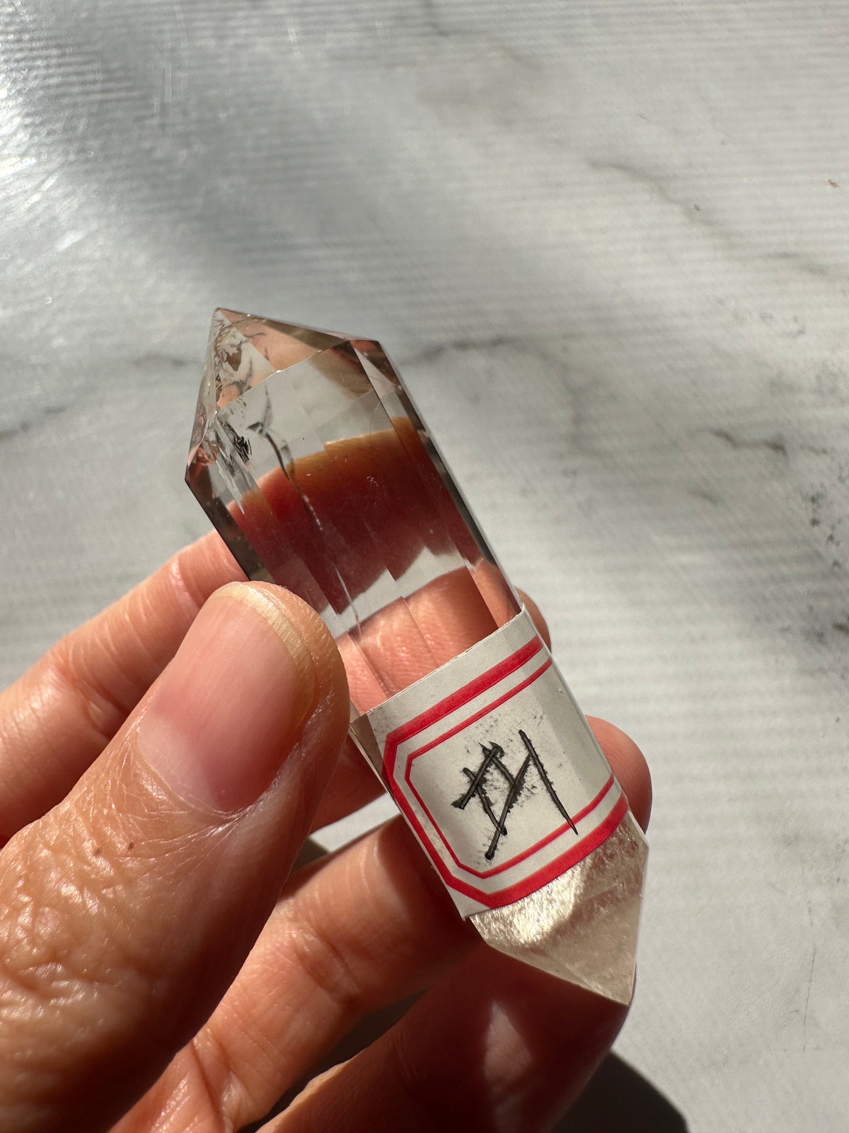 Light Smoky Quartz Vogel Wand with Geometric Facets | 26g 6cm Exact Piece #1
