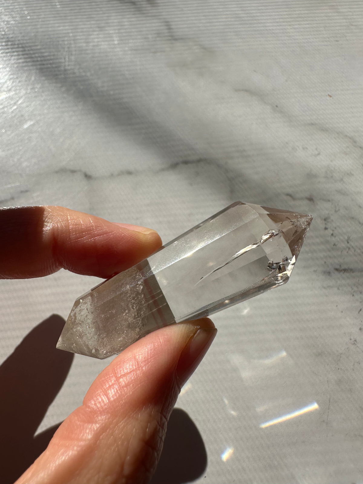 Light Smoky Quartz Vogel Wand with Geometric Facets | 26g 6cm Exact Piece #1