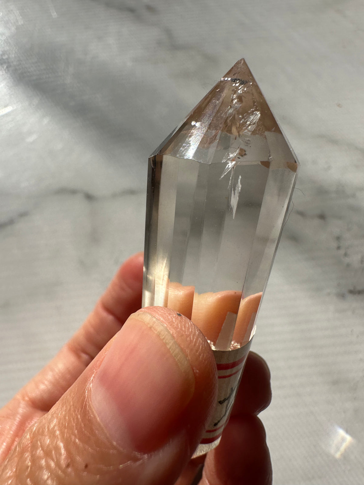 Light Smoky Quartz Vogel Wand with Geometric Facets | 26g 6cm Exact Piece #1