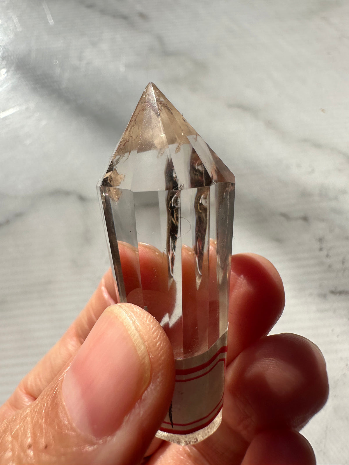 Light Smoky Quartz Vogel Wand with Geometric Facets | 26g 6cm Exact Piece #1