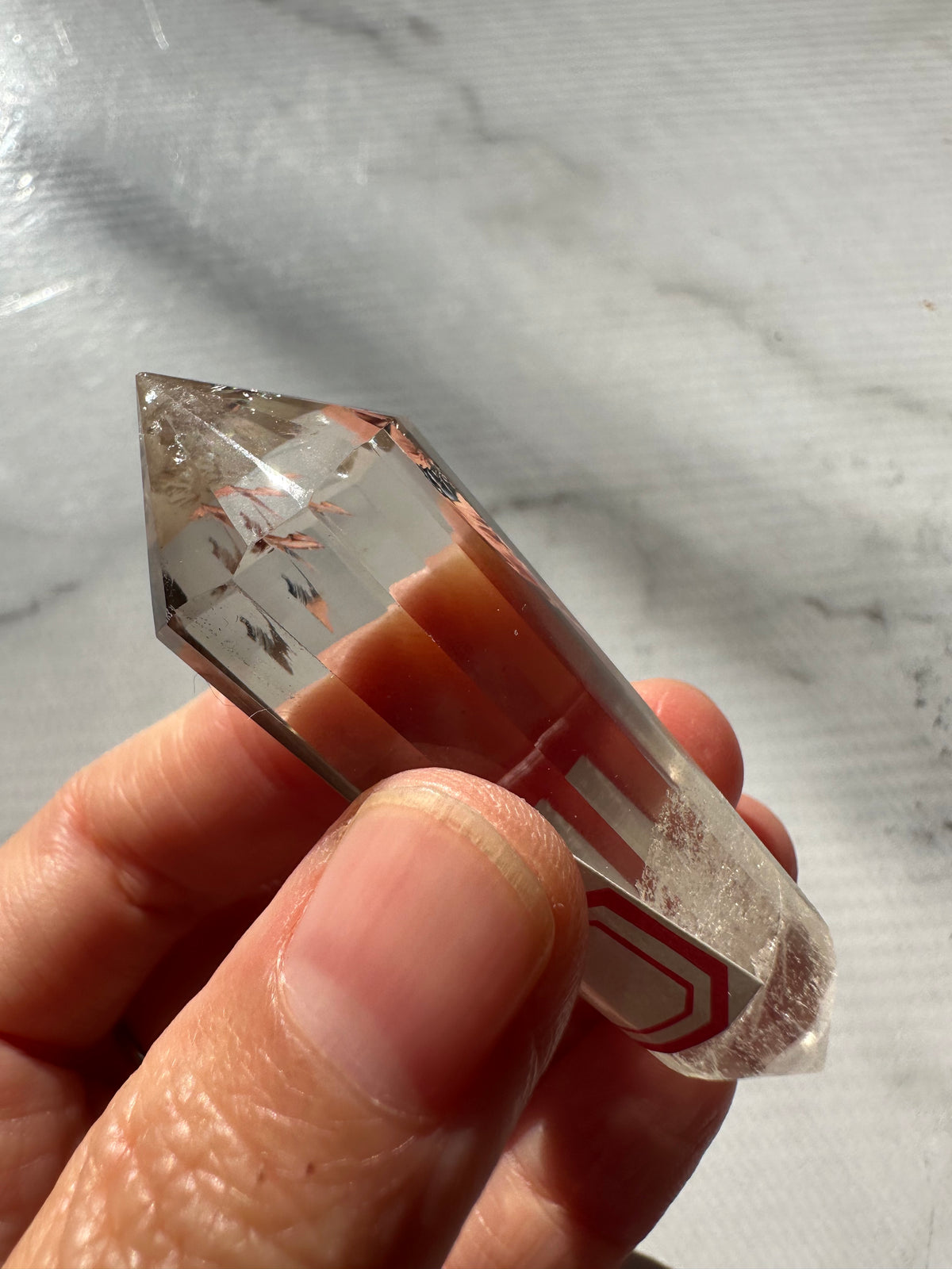 Light Smoky Quartz Vogel Wand with Geometric Facets | 26g 6cm Exact Piece #1