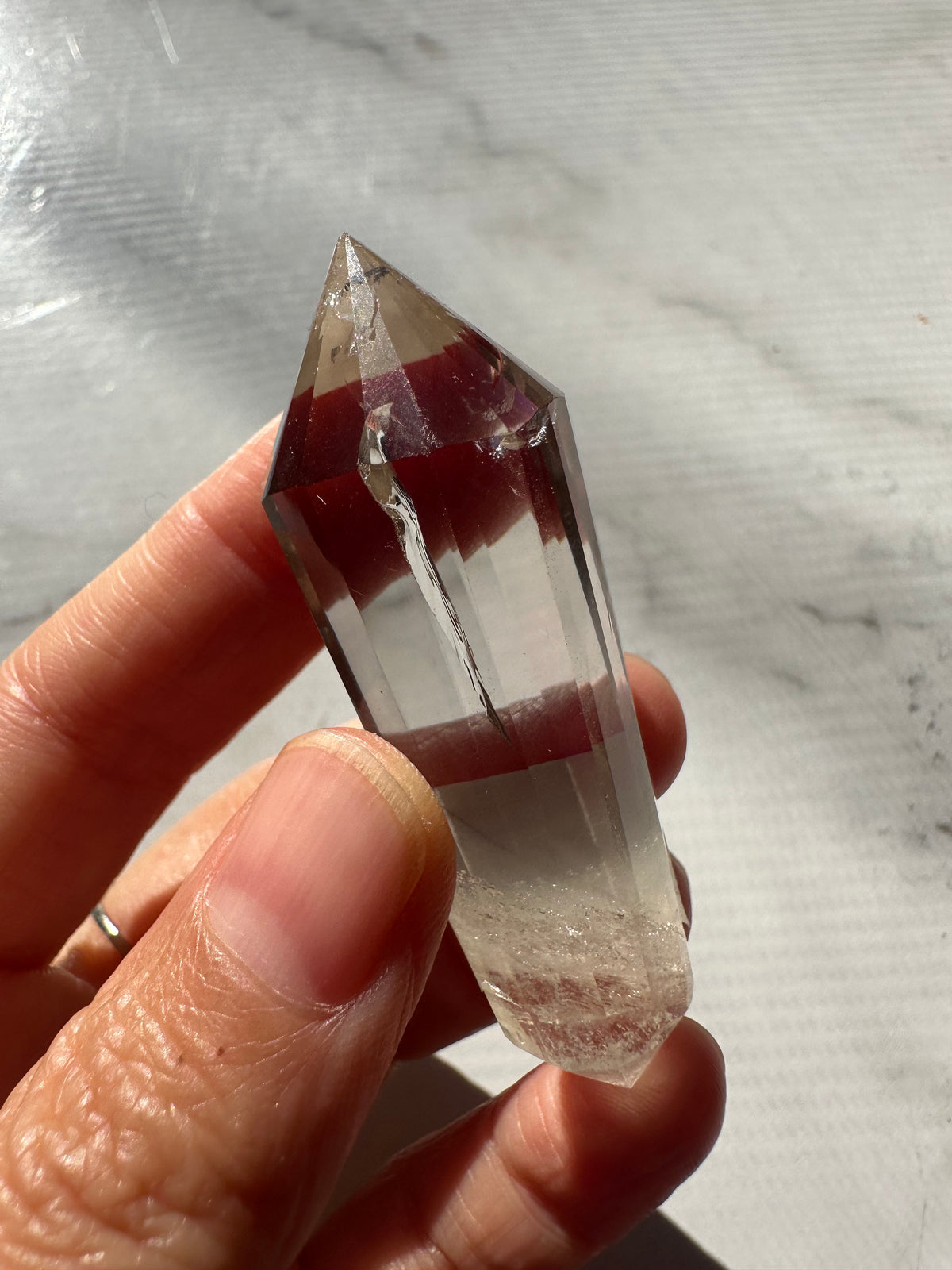 Light Smoky Quartz Vogel Wand with Geometric Facets | 26g 6cm Exact Piece #1