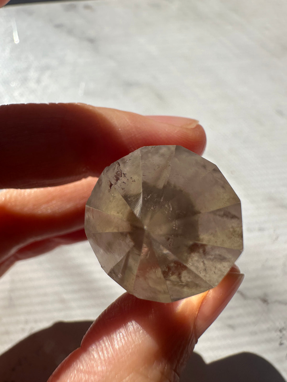 Light Smoky Quartz Vogel Wand with Geometric Facets | 29g 5.3cm Exact Piece #3