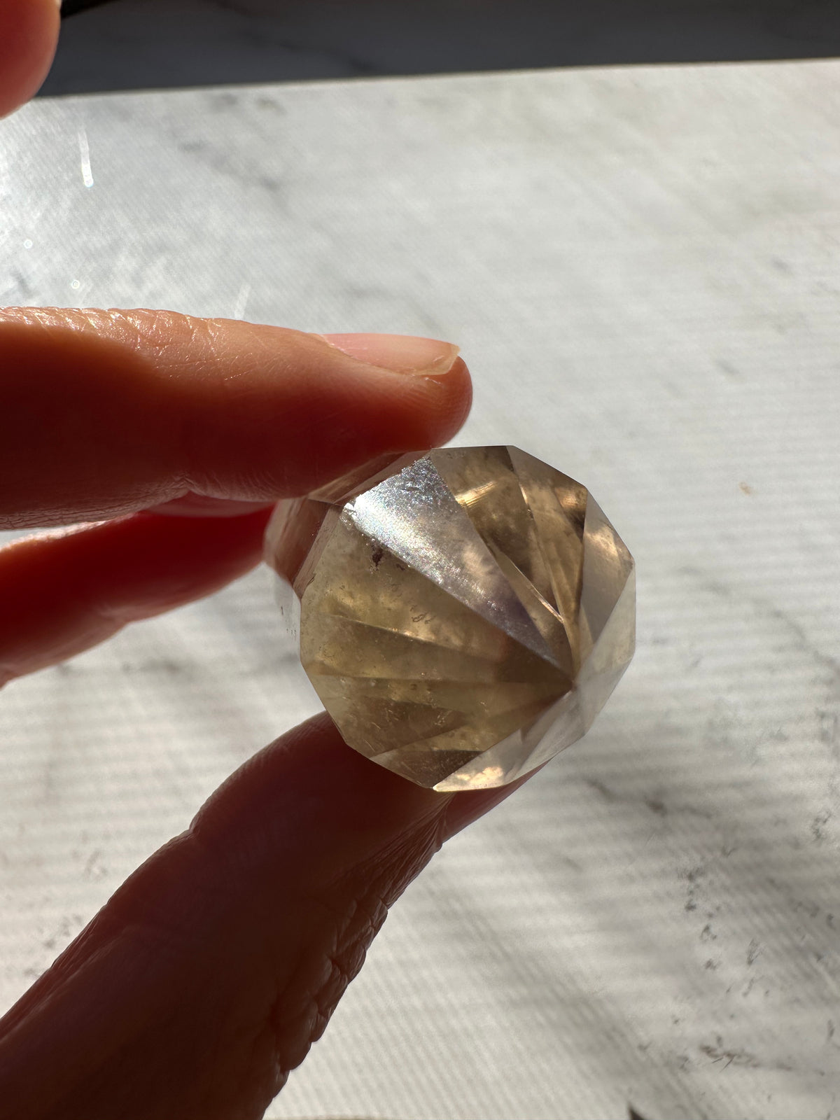 Light Smoky Quartz Vogel Wand with Geometric Facets | 29g 5.3cm Exact Piece #3