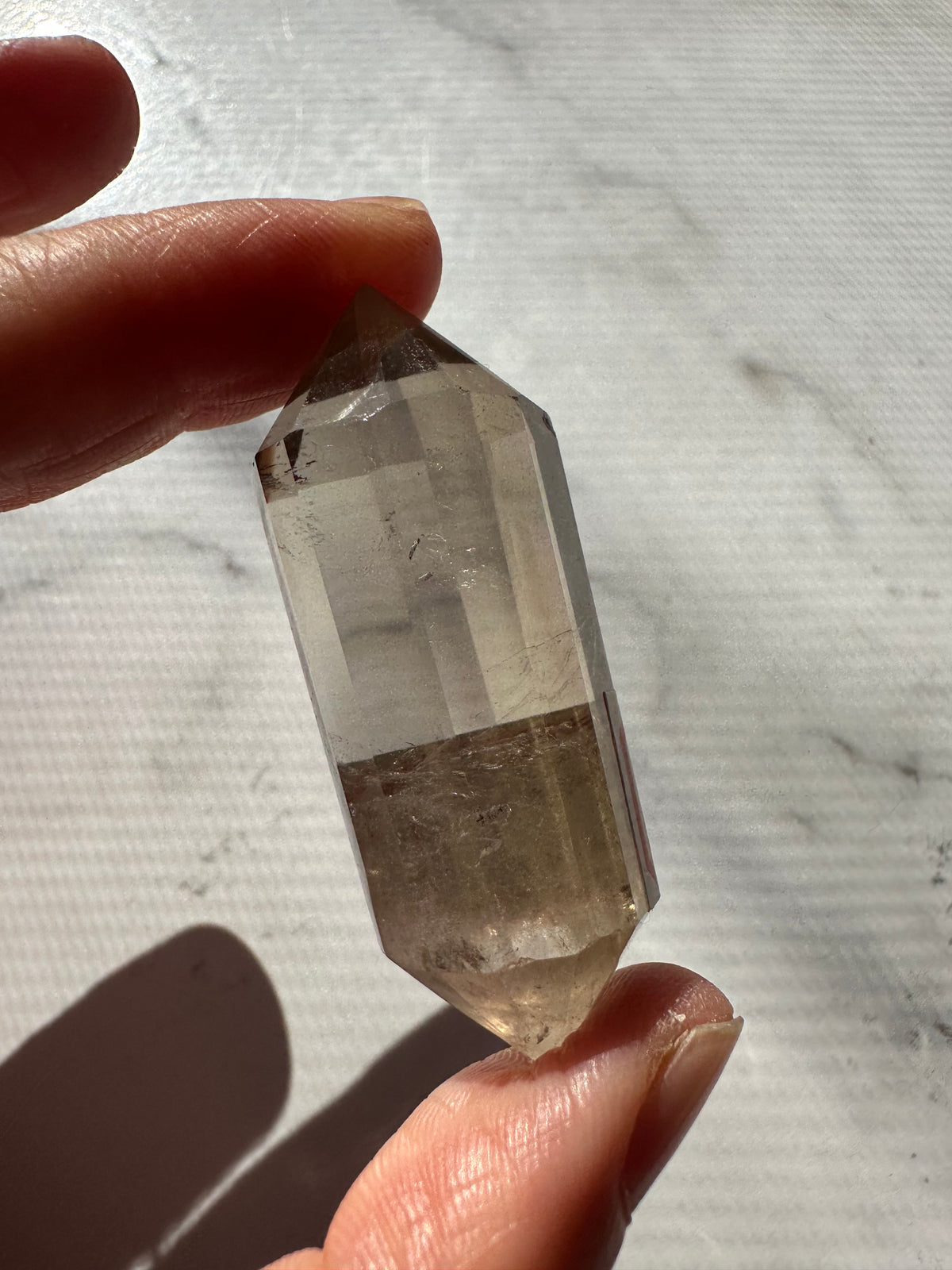 Light Smoky Quartz Vogel Wand with Geometric Facets | 29g 5.3cm Exact Piece #3