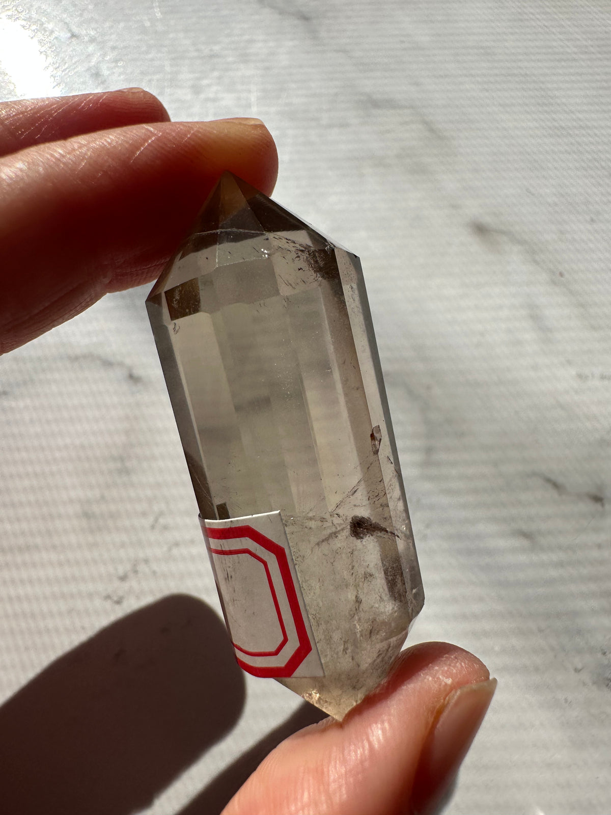 Light Smoky Quartz Vogel Wand with Geometric Facets | 29g 5.3cm Exact Piece #3