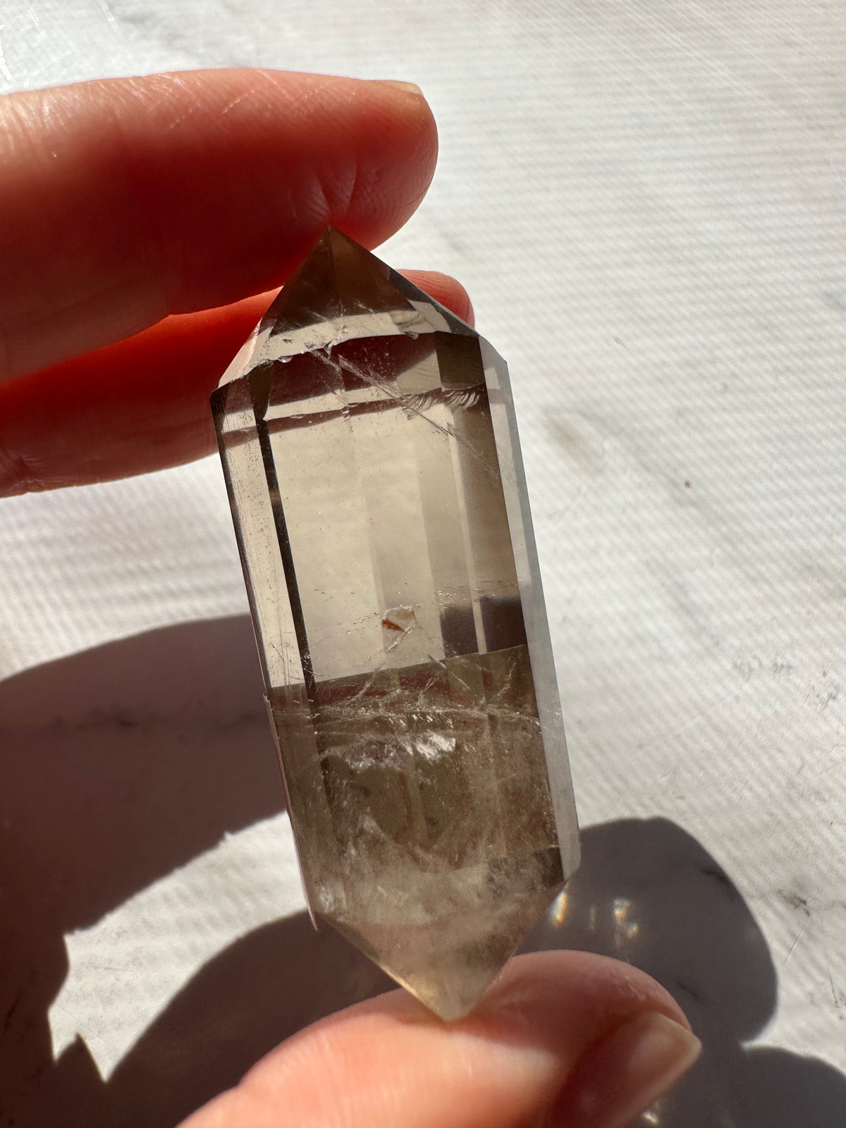 Light Smoky Quartz Vogel Wand with Geometric Facets | 29g 5.3cm Exact Piece #3