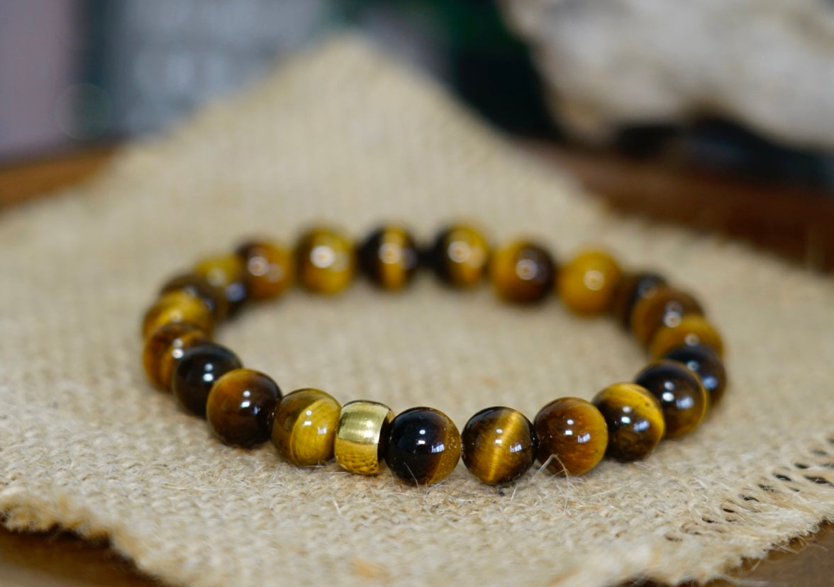 Tiger’s Eye Bracelet | Natural Stretch Beads 8mm & 10mm