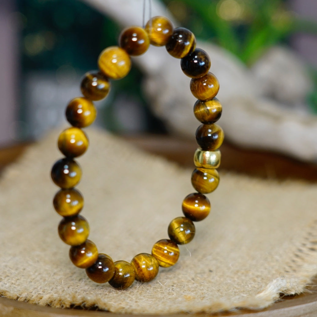 Tiger’s Eye Bracelet | Natural Stretch Beads 8mm & 10mm