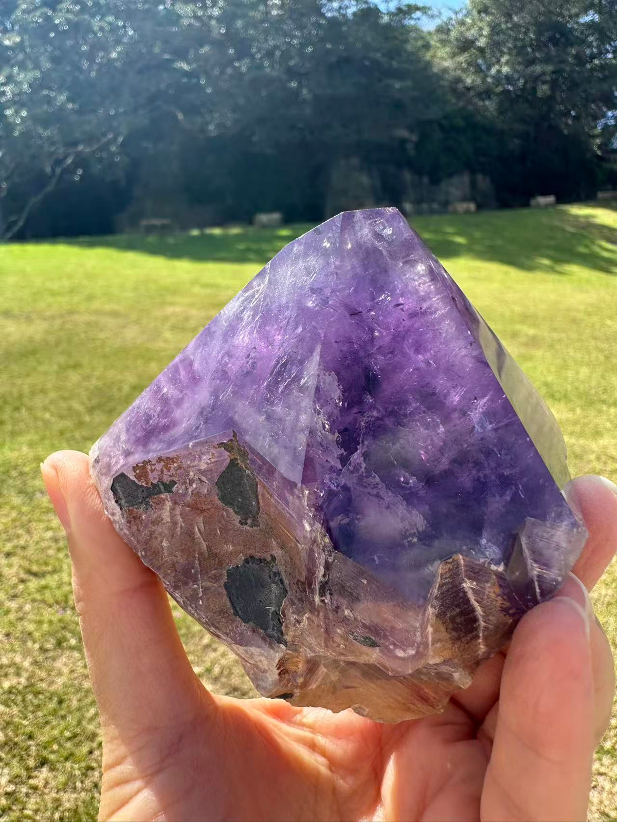 Uruguay Amethyst Raw Point with Deep Purple Growth, 484g 9.4cm Exact Piece #10 – alternate view 3