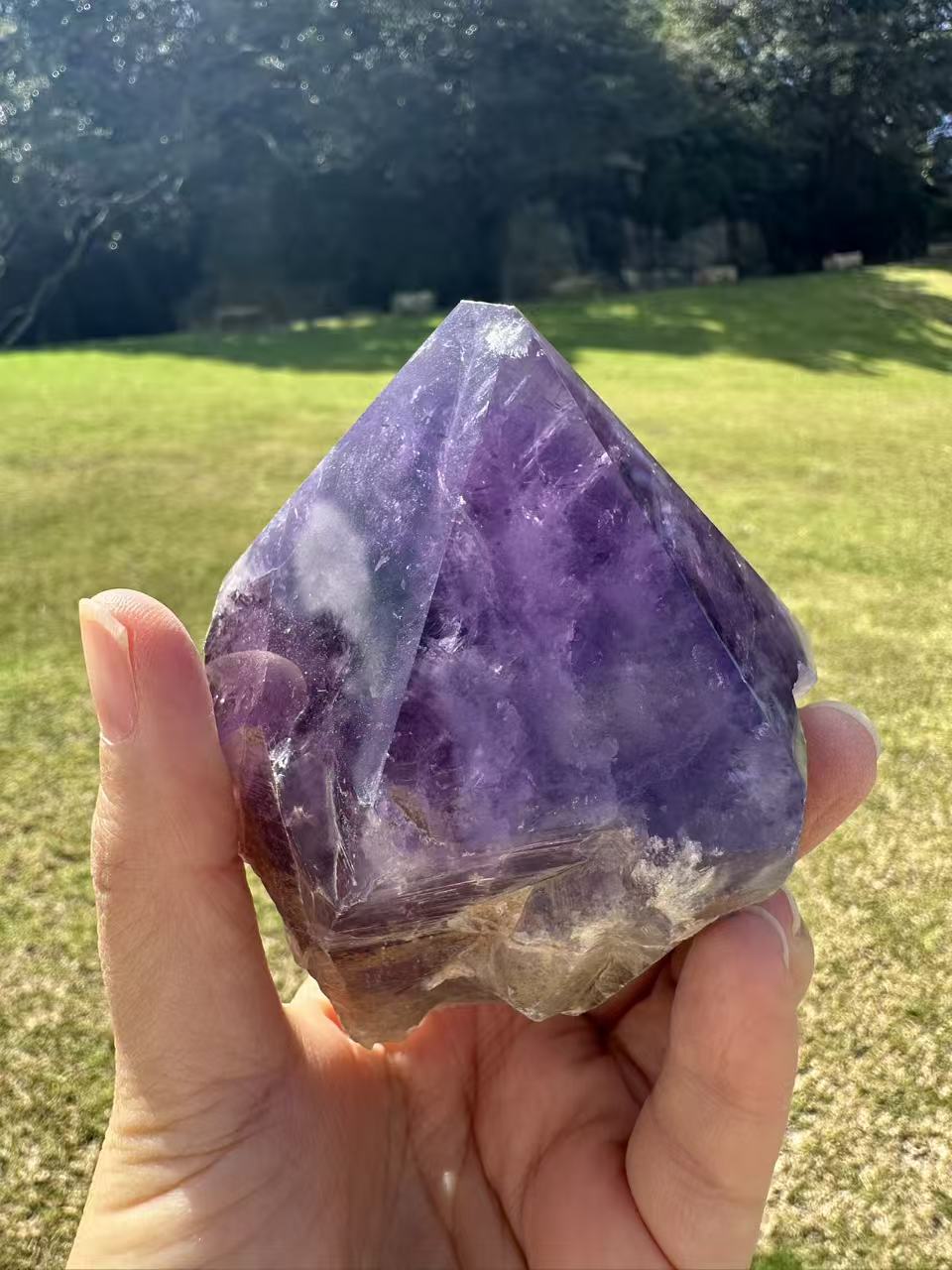 Uruguay Amethyst Raw Point with Deep Purple Growth, 484g 9.4cm Exact Piece #10 – alternate view 2