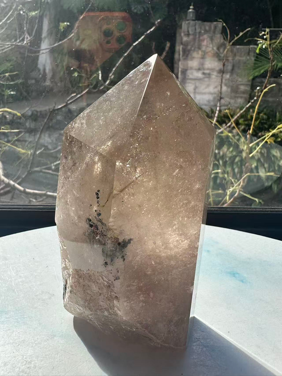 Smoky Garden Quartz Tower – 945g, Golden Rutile — exact crystal, view 10 of 12