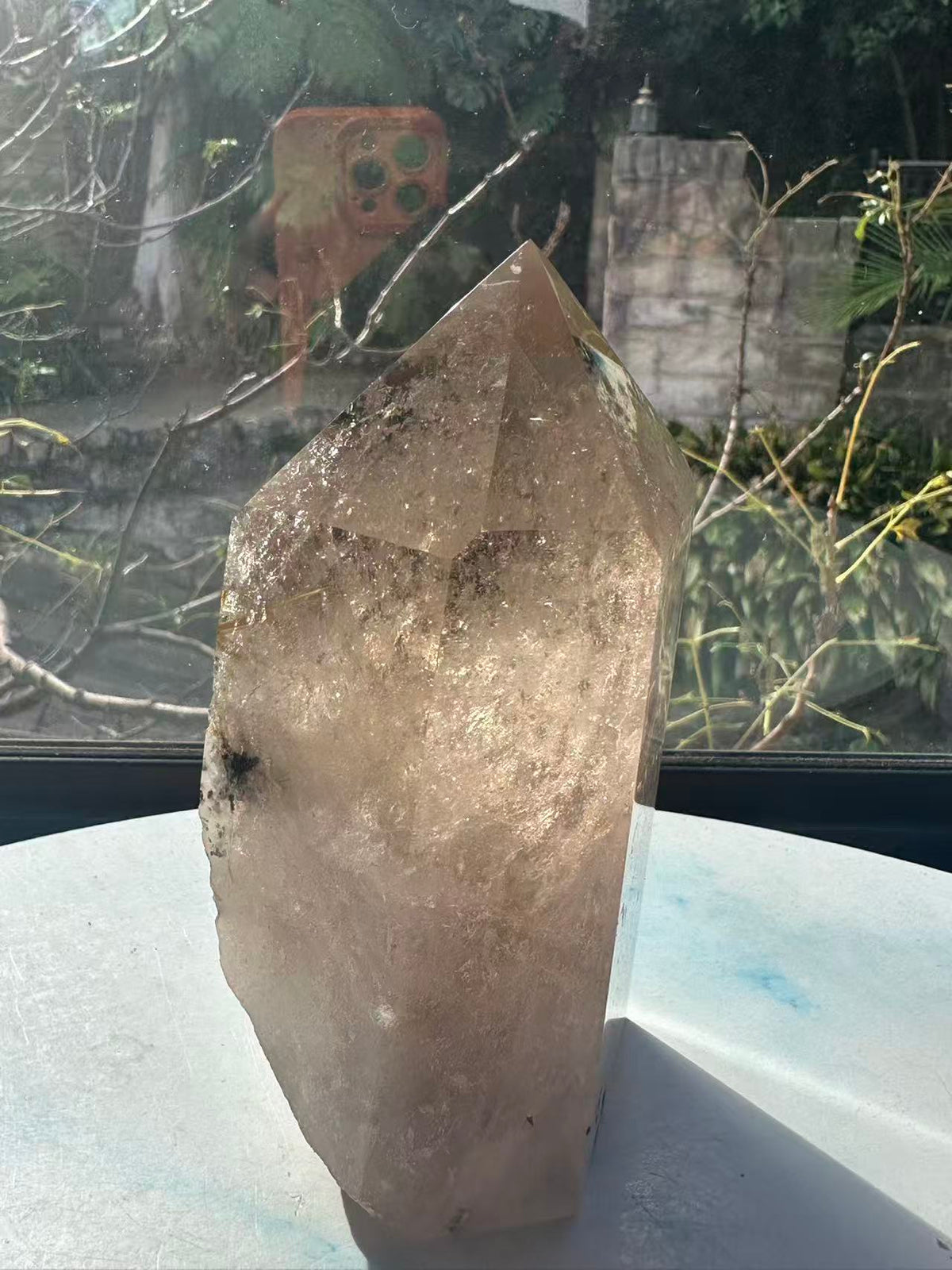 Smoky Garden Quartz Tower – 945g, Golden Rutile — exact crystal, view 11 of 12