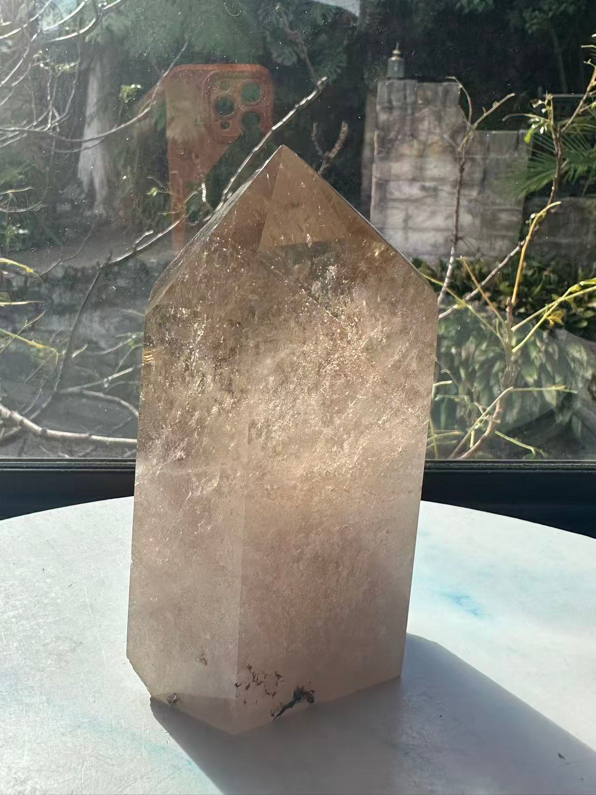 Smoky Garden Quartz Tower – 945g, Golden Rutile — exact crystal, view 12 of 12